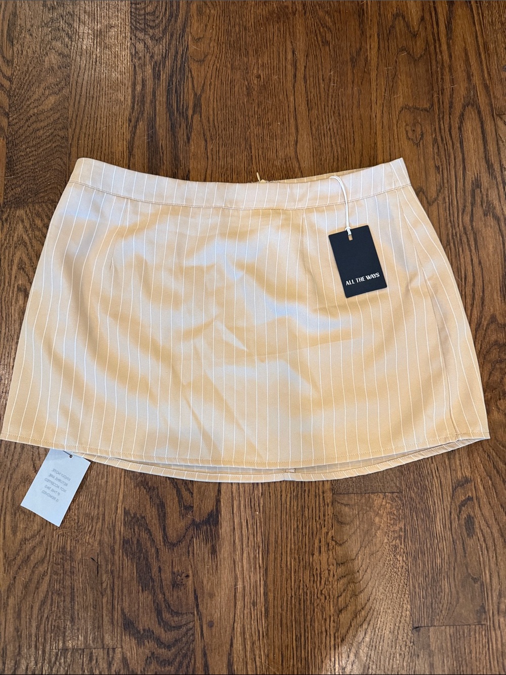 All The Ways Cream Pinstripe Mini Skirt